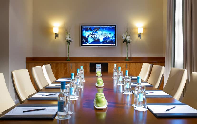 Meeting Room 121 at Birmingham Marriott, sleek setup for corporate meetings and events.