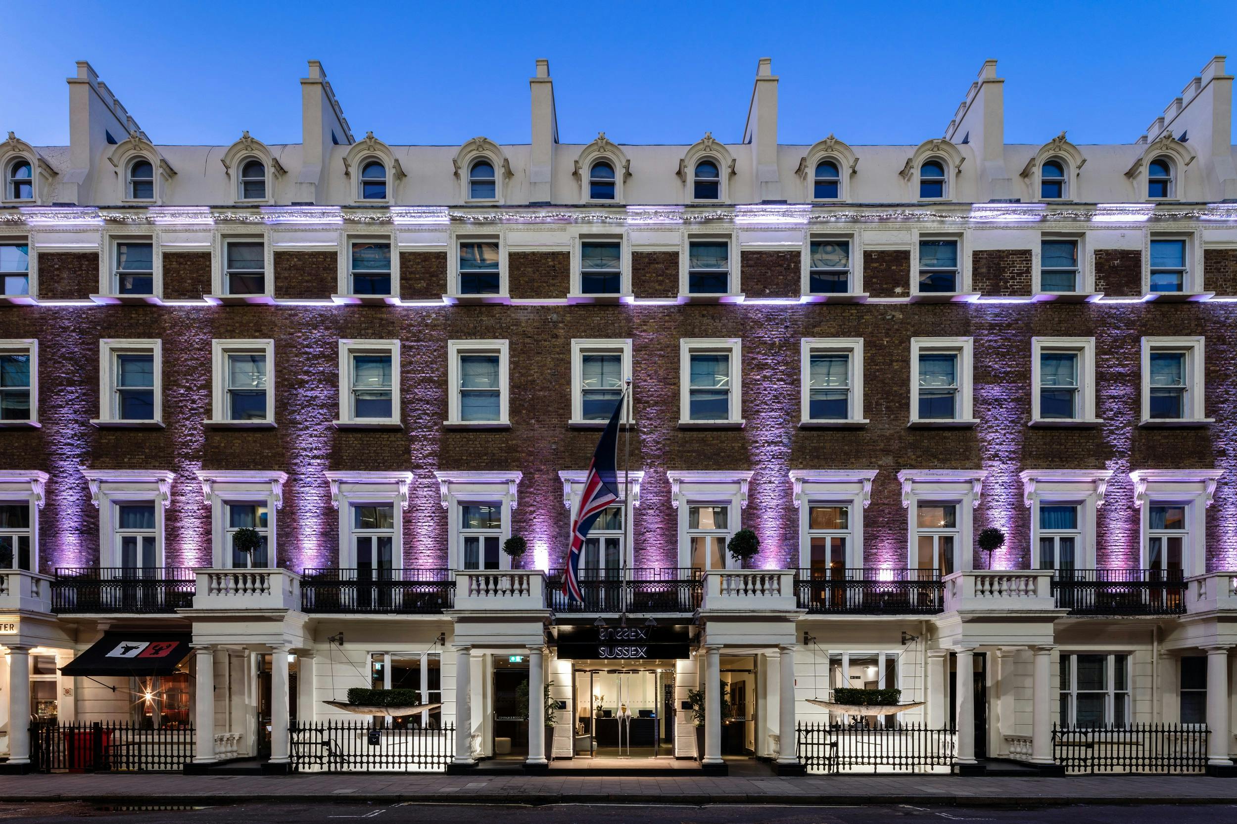 Elegant Radisson Blu Sussex facade, ideal for upscale events and conferences.
