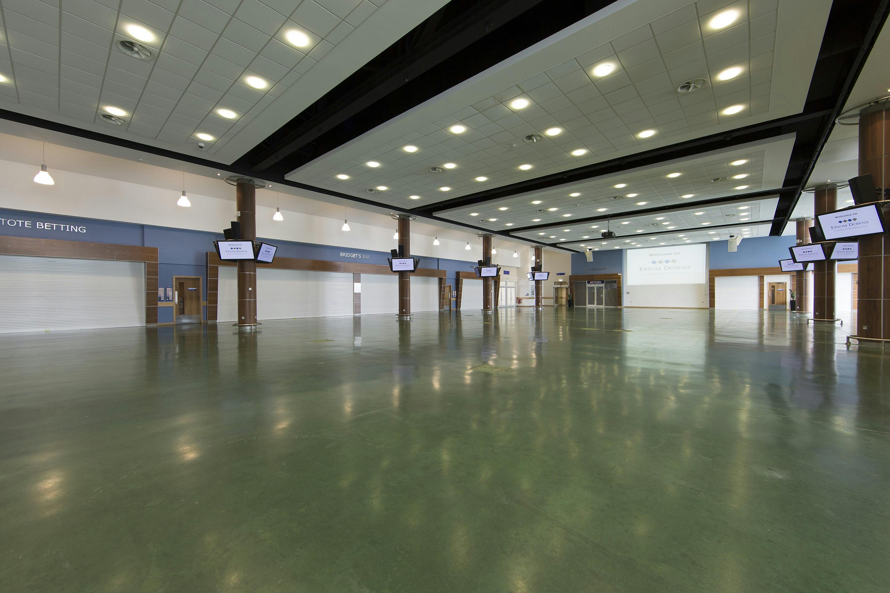 Oaks Hall at Epsom Downs: spacious event space for conferences and meetings.