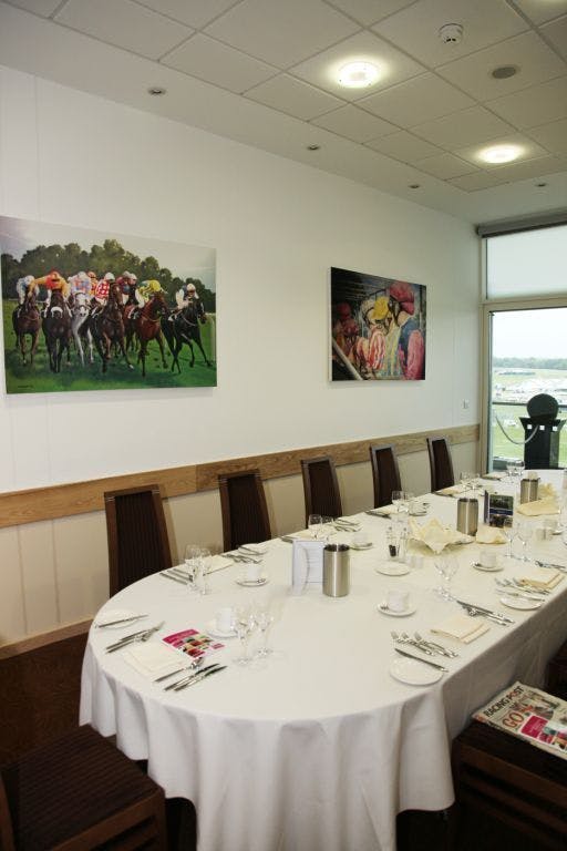 Duchess's Single Box at Epsom Downs: elegant dining space for corporate events and private dinners.