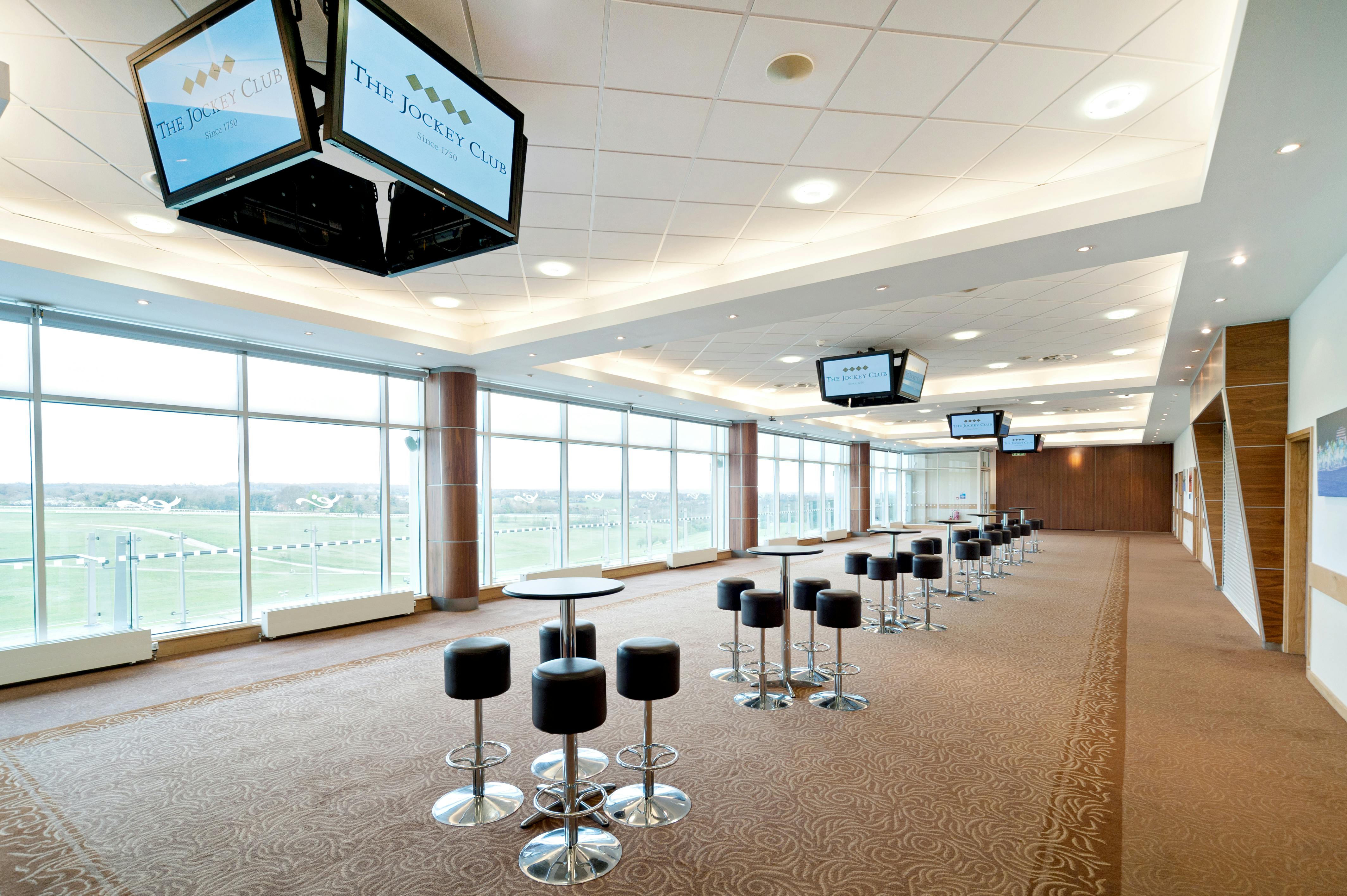 Lammtarra Suite at Epsom Downs: spacious event space for corporate meetings and conferences.