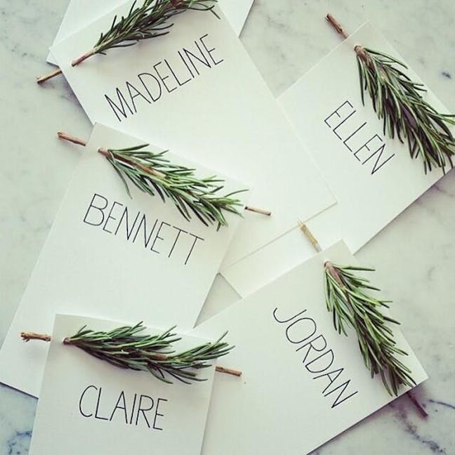 Cheap rosemary threaded name cards