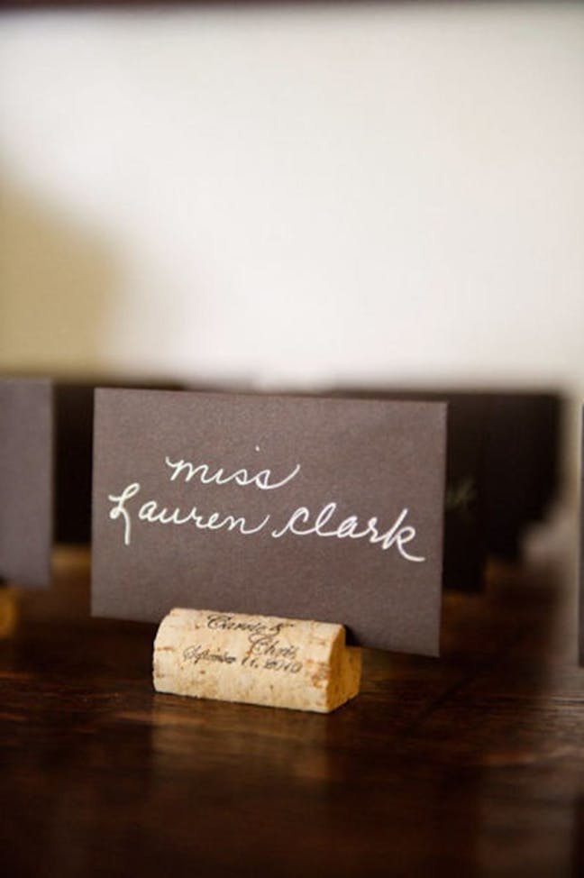 Personalised cork name card holders